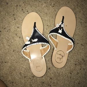 Navy blue and white jack Rogers sandals