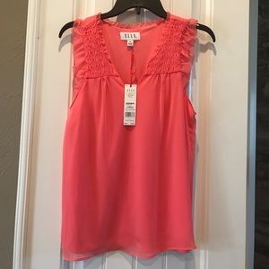Elle XS coral sleeveless top