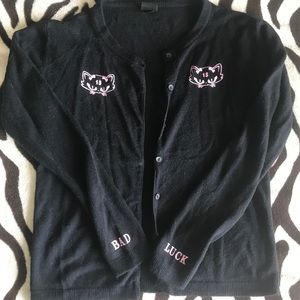Black Katz Kitten Klub Cardigan