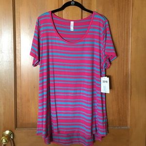 NWT Classic T XL LuLaRoe Pink and Turquoise