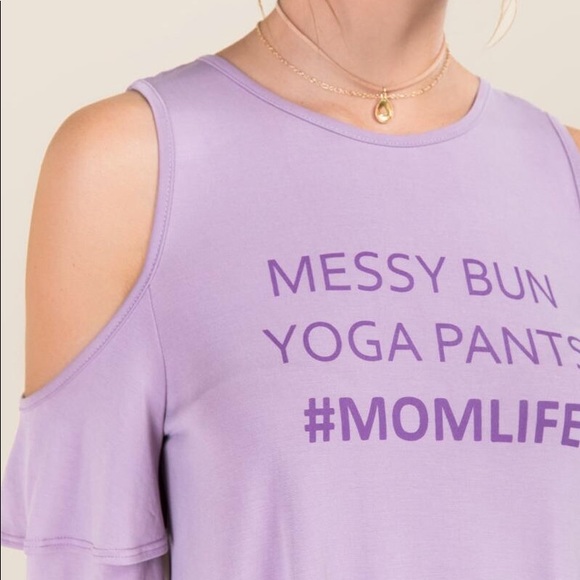 Cute "Messy Bun Yoga Pants" #momlife shirt - Picture 2 of 2