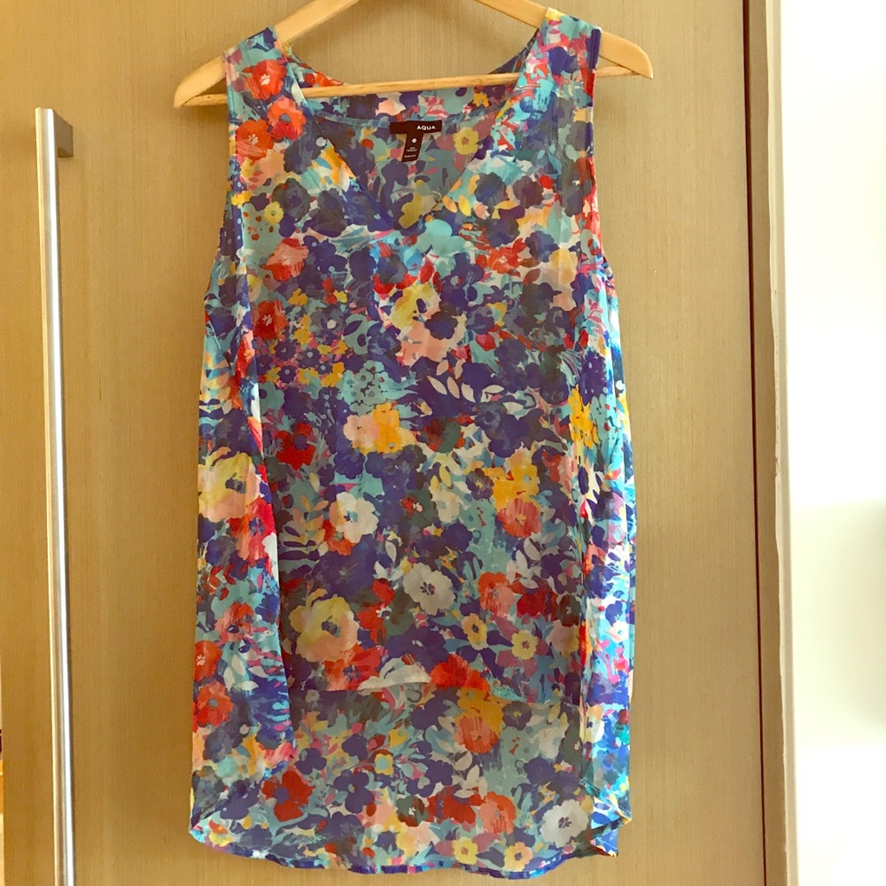 Aqua floral tank
