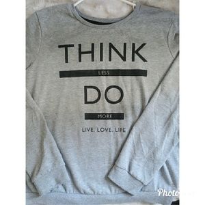 Think less do more grey crew neck sweater💕✨✨