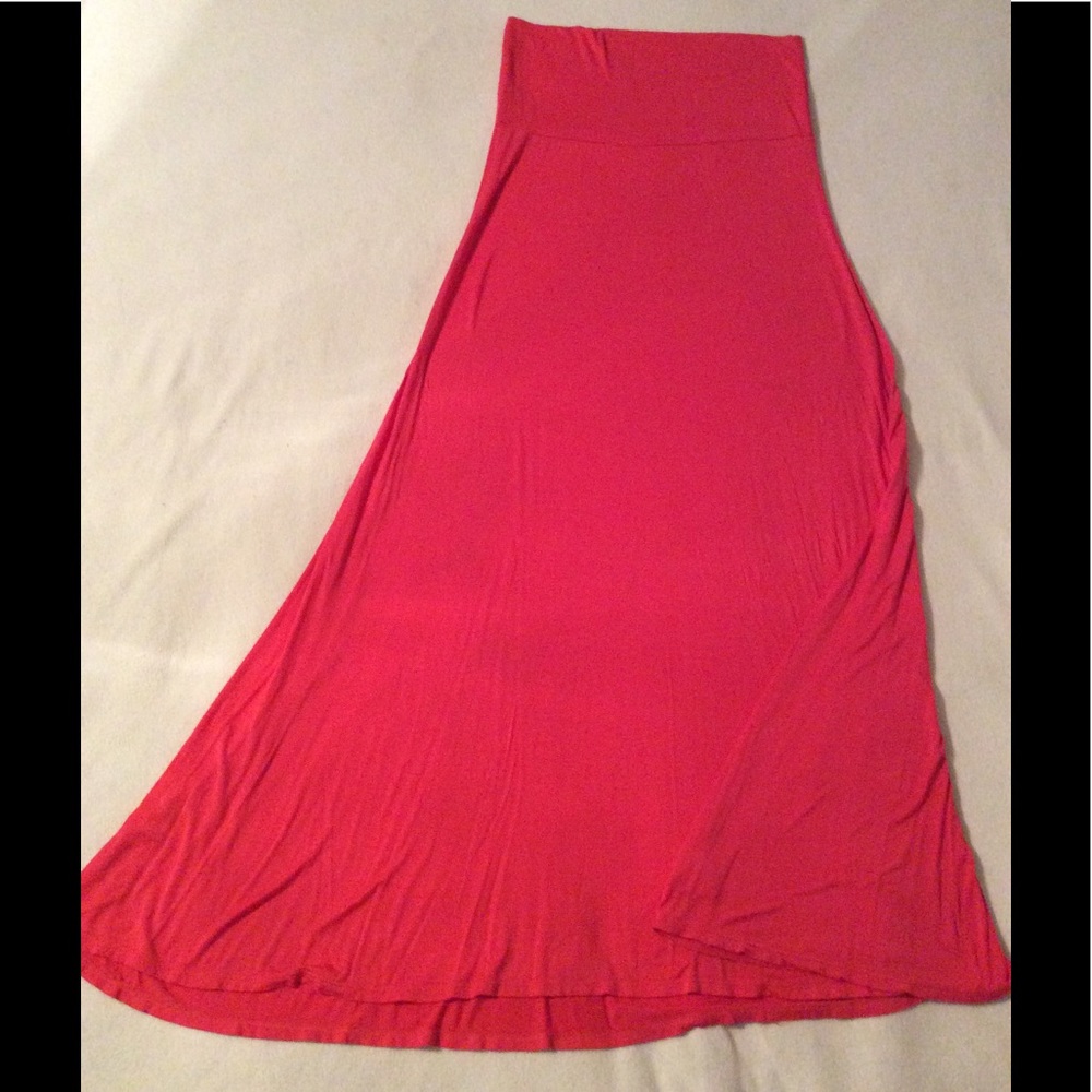 Solid Coral LuLaRoe Maxi Skirt