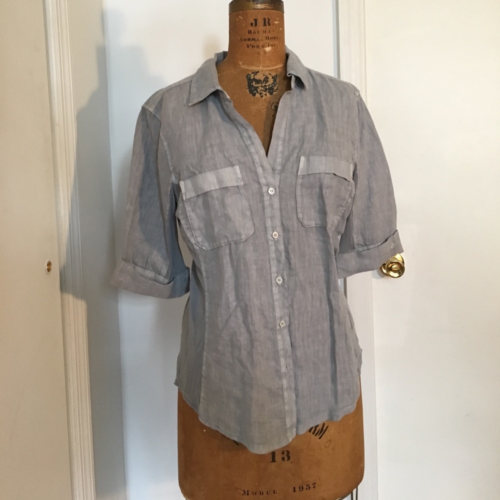 James Perse Size 4 Soft Button-Down