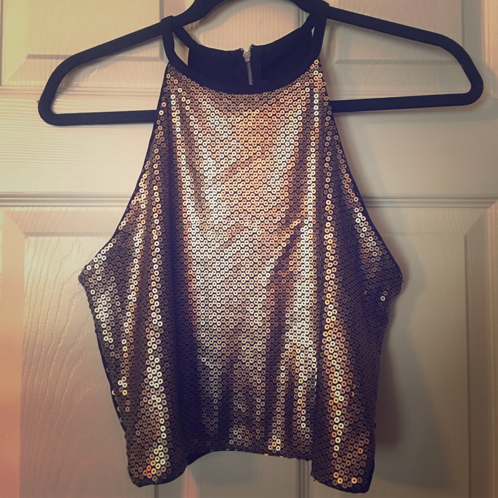 One Love Sequin Crop Top
