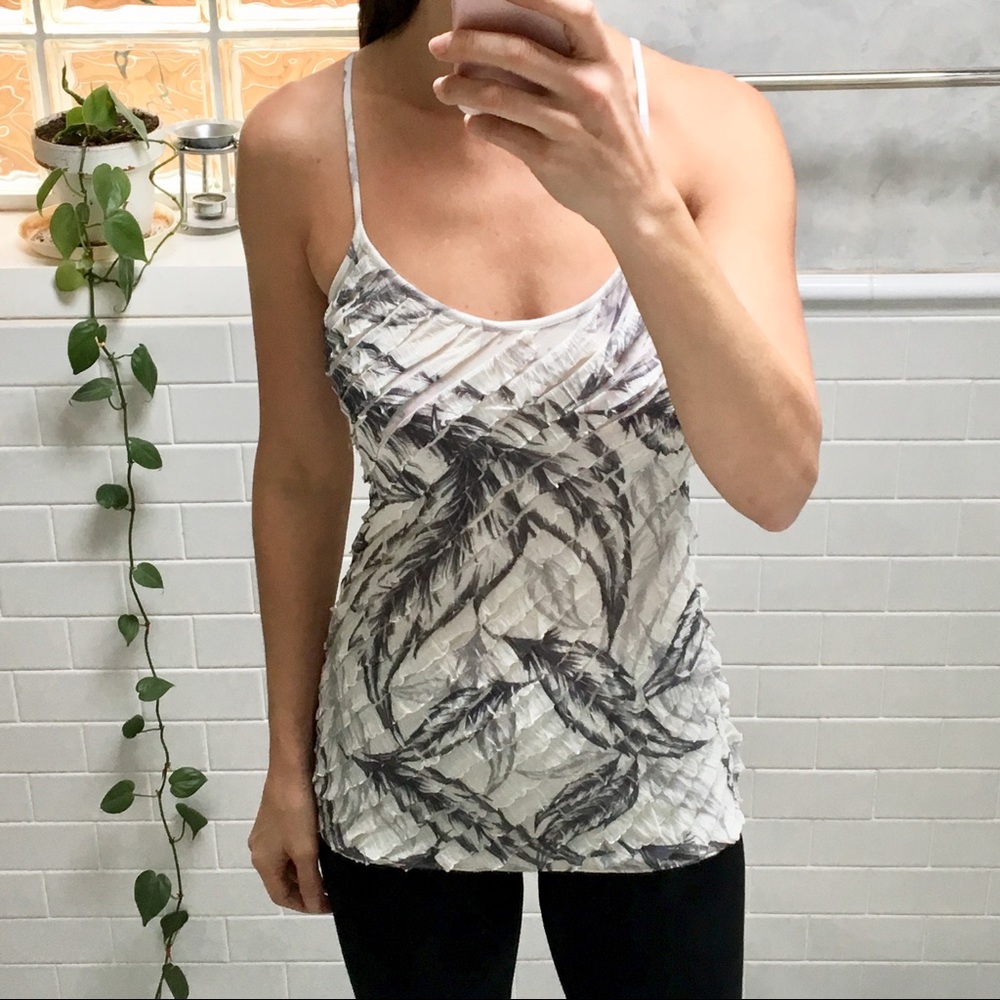Worn once! Ruffled Printed Leaves Cami S