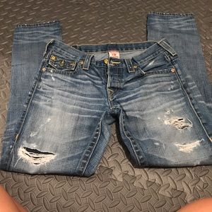 Authentic true religion destroyed boyfriend jeans