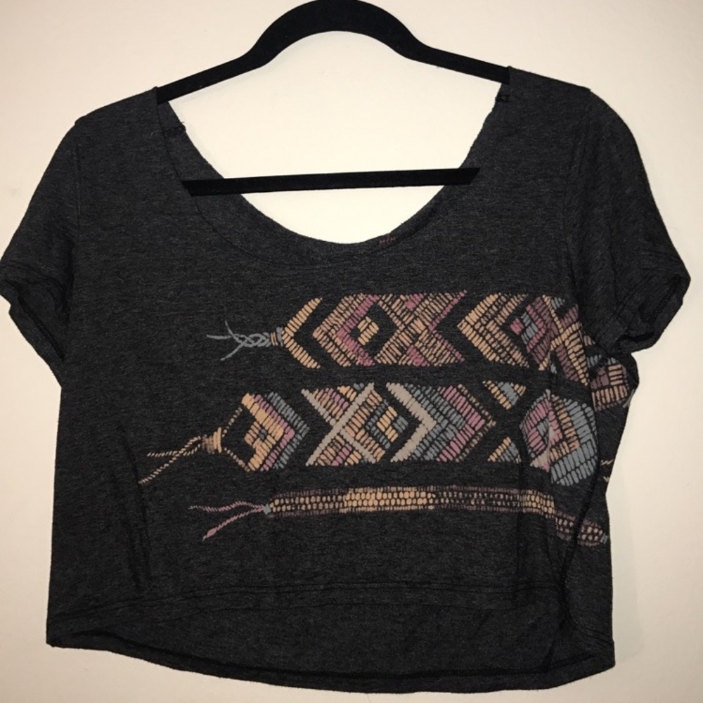 Slouchy off the shoulder cropped t shirt