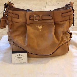 Prada Leather Brown Tote Bag