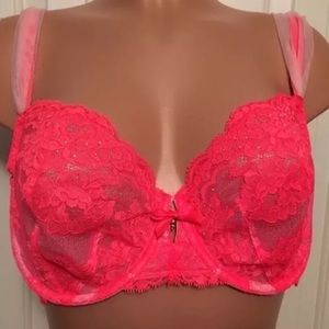 NWT 34D Victoria Secret unlined Demi bra neon red