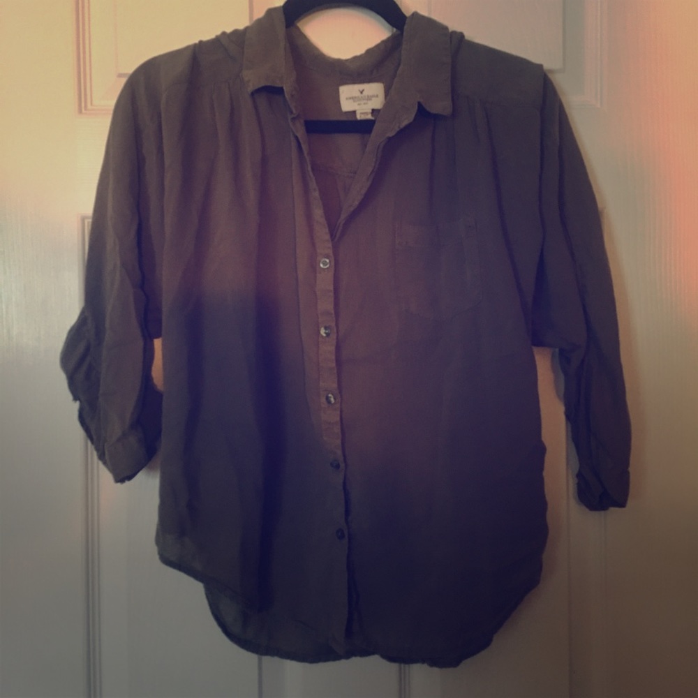 Army Green American Eagle Blouse