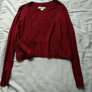 Urban Outfitters red cropped cardigan