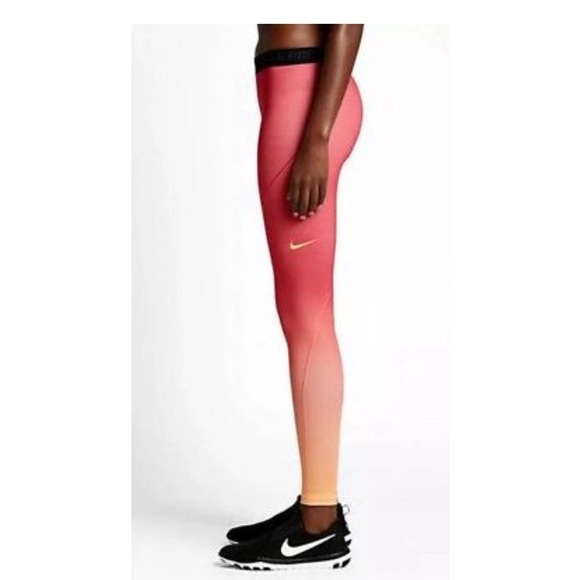 Nike Pro Hyper Warm Women's tights ember peach - Picture 3 of 7