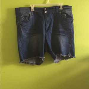 Plus Size Distressed Denim Shorts