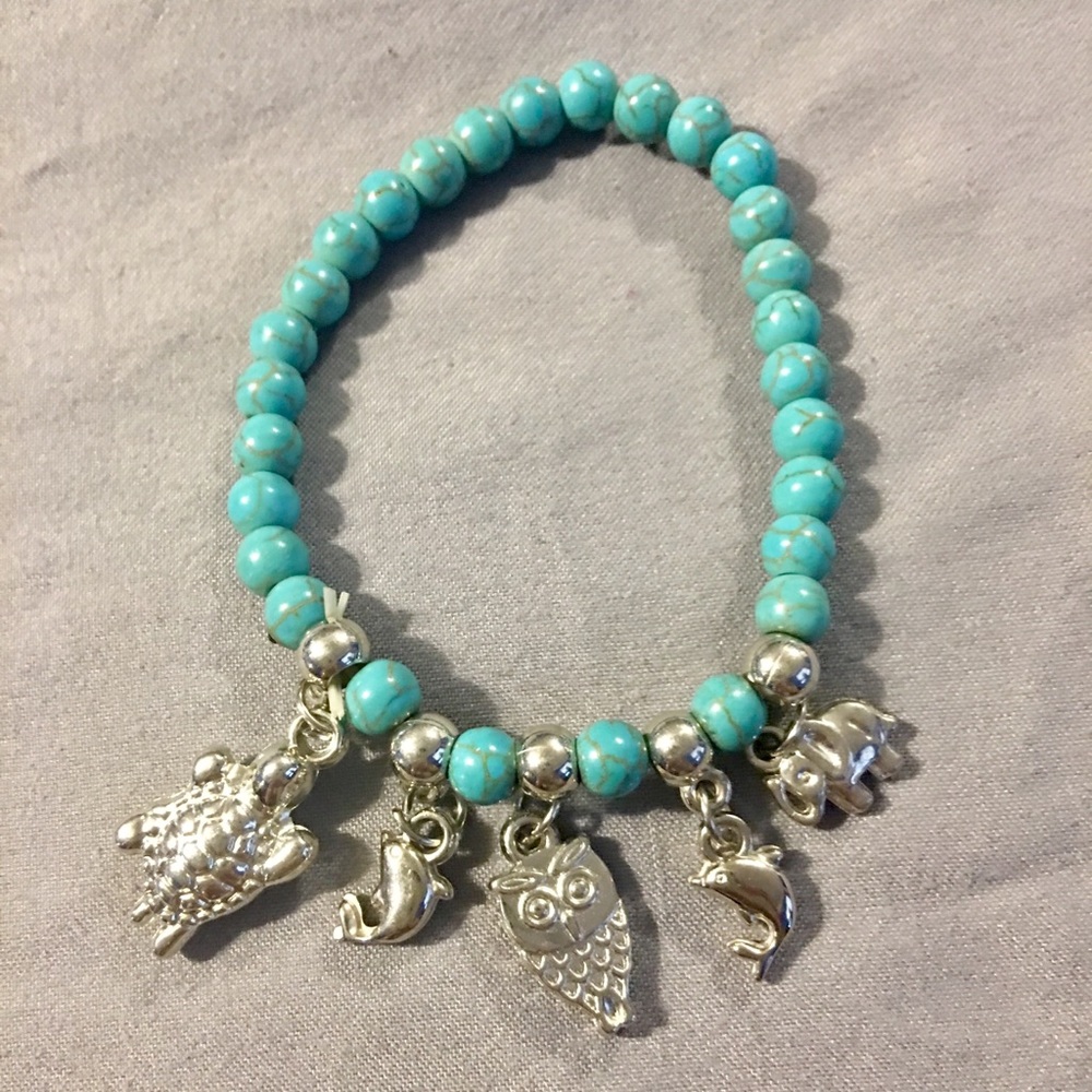 Turquoise charm bracelet