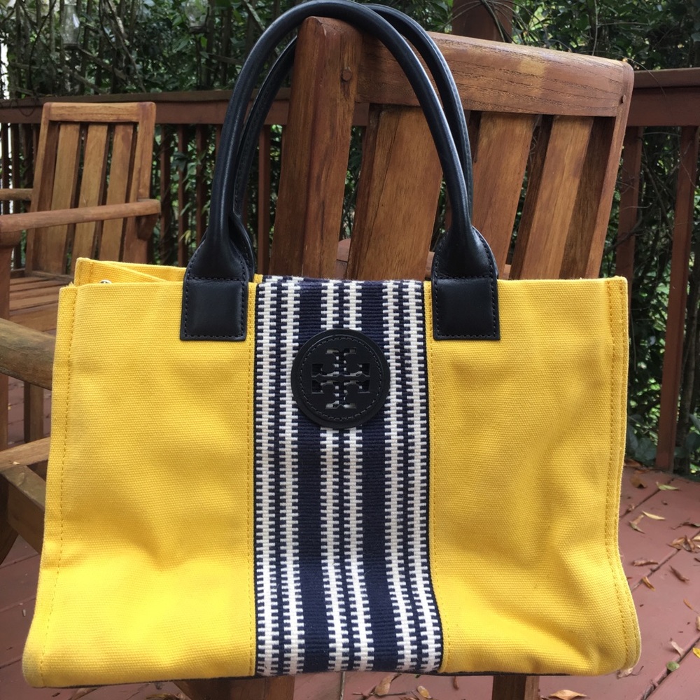 Tory Burch shoulder leather & canvas shoulder bag