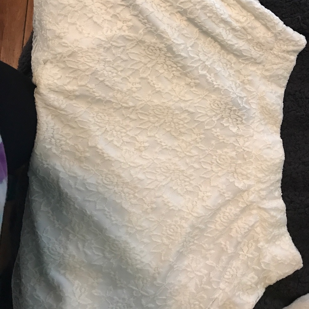 White lace skirt