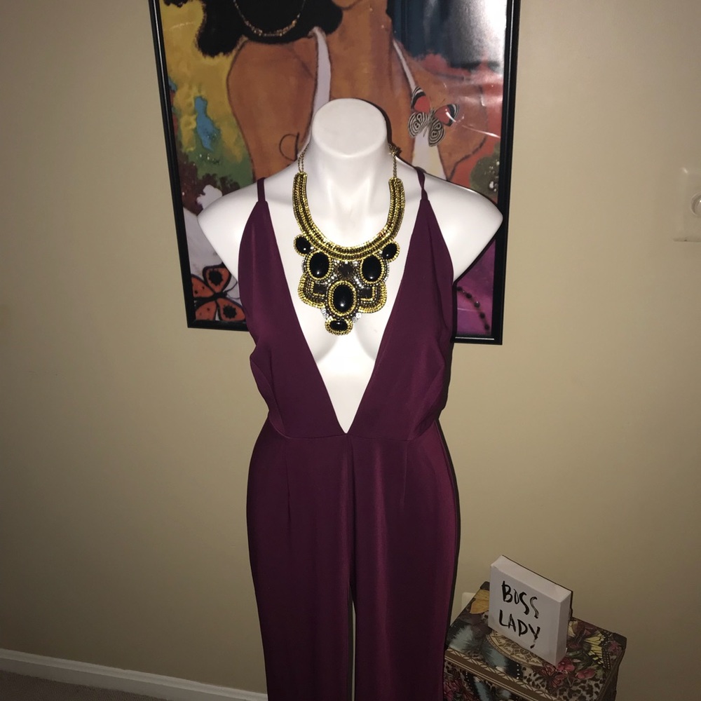 Girls Night Out Burgundy jumpsuit
