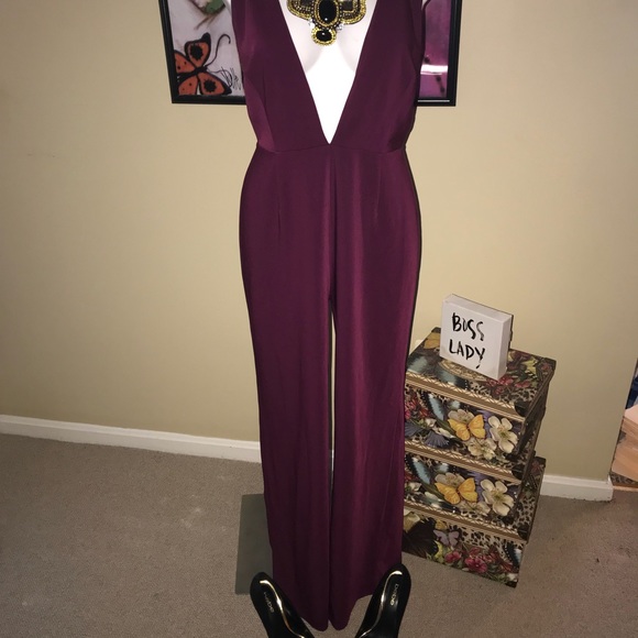 Girls Night Out Burgundy jumpsuit - Picture 2 of 4