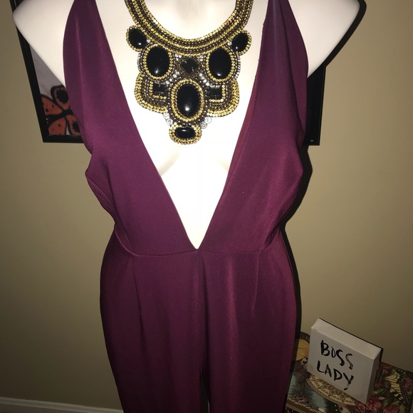 Girls Night Out Burgundy jumpsuit - Picture 3 of 4