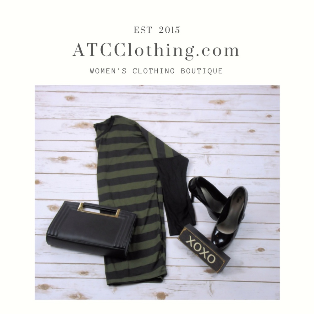 Twenty Second Green and Black Stripe LS Tunic