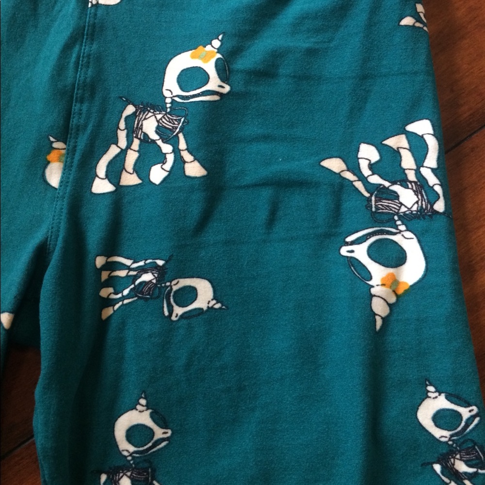 Green Unicorn Skeleton Leggings OS