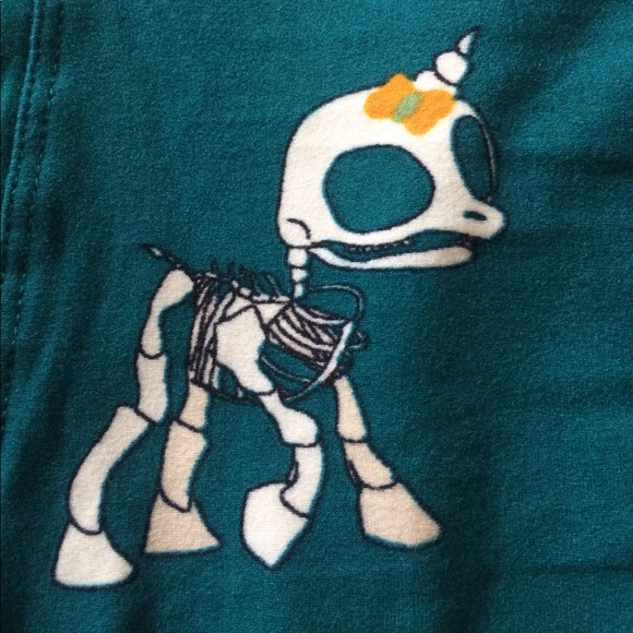 Green Unicorn Skeleton Leggings OS - Picture 2 of 3
