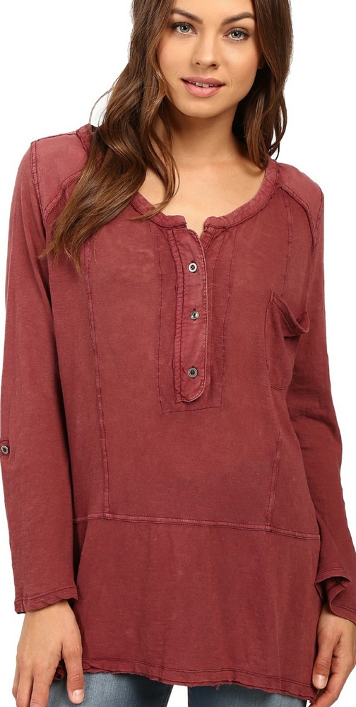 Free People High-Low Distressed Tunic Top - Picture 1 of 7