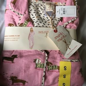 Flannel wiener dog & bones PJ set
