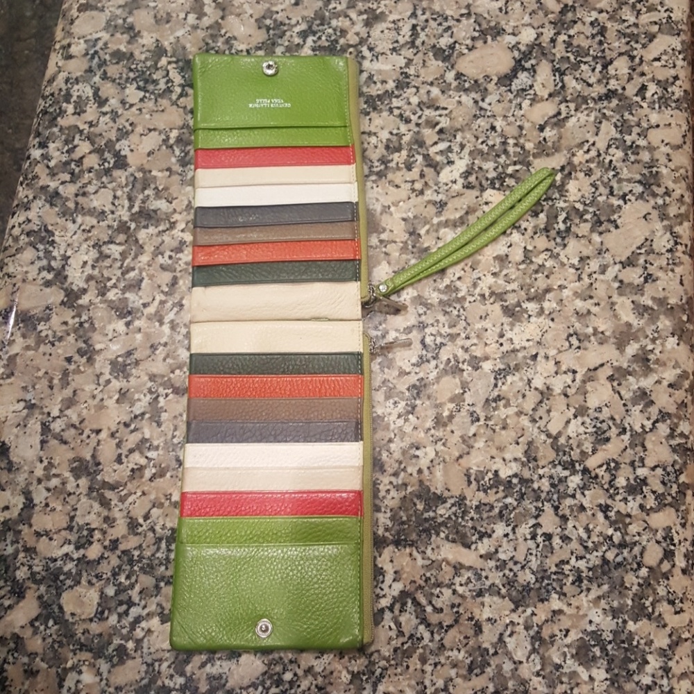 Italian leather wristlet wallet Vera Pelle