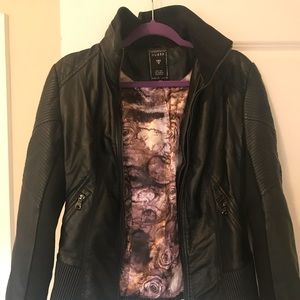 GUESS leather jacket with stretch sleeves