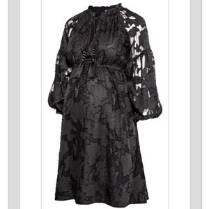 Black lace maternity dress