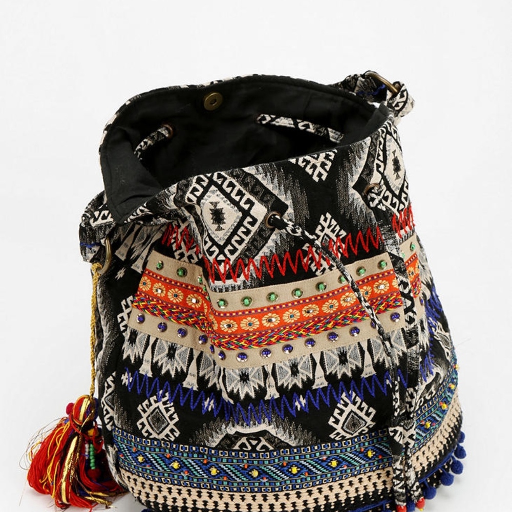 Stela 9 Artisan Embroidered Bucket Bag