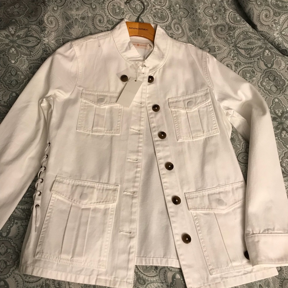 NWT Tory Burch white cotton jacket