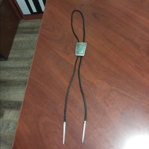 Leather Bolo with silver tips