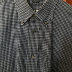 Izod blue & black check button down L