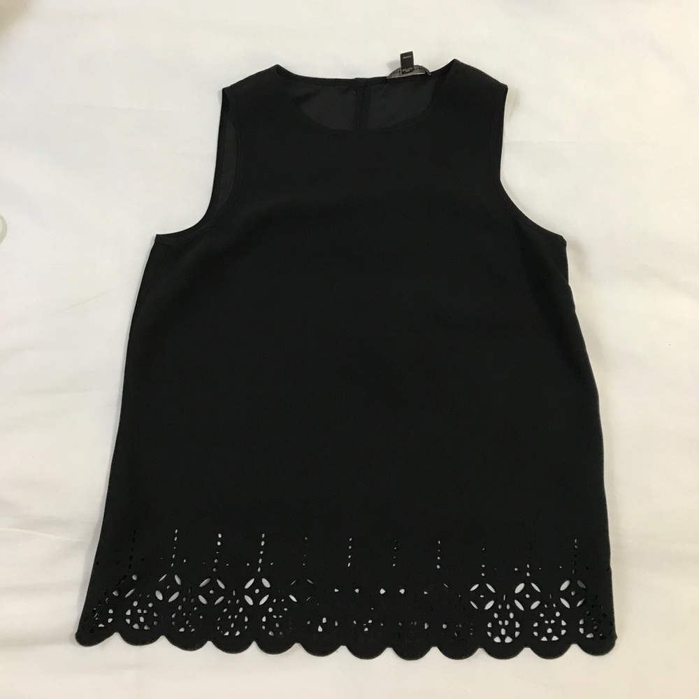 Black top with laser cut detailing