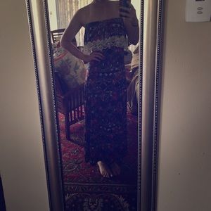 Forever 21 Strapless Havana Print Maxi Dress