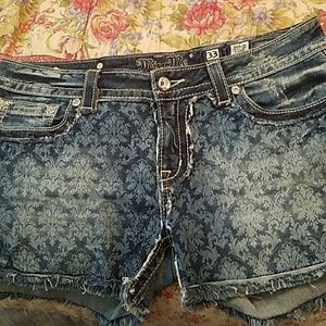 Miss Me Fleur-de-lys shorts.