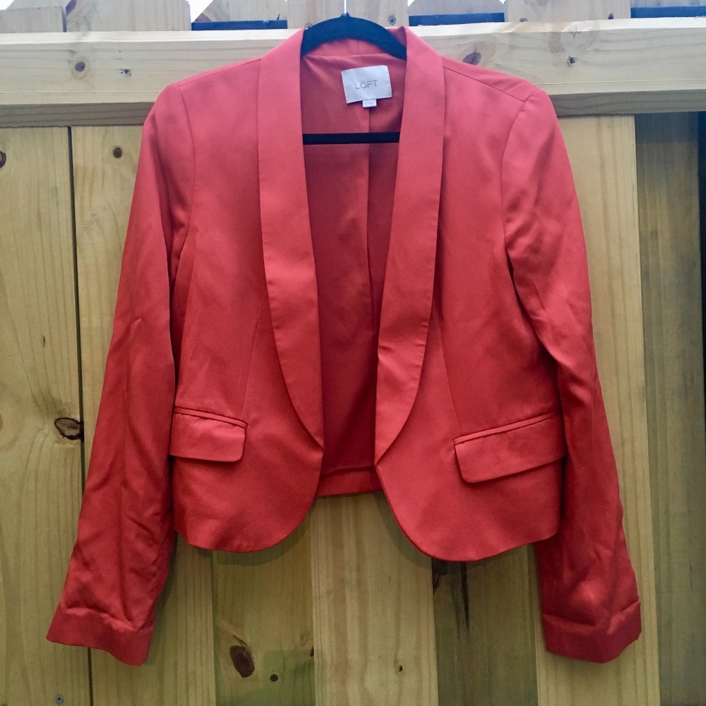 EUC Loft Burnt Orange Blazer Size 8