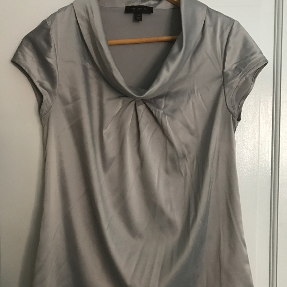The Limited Silver Scoop Neck Blouse