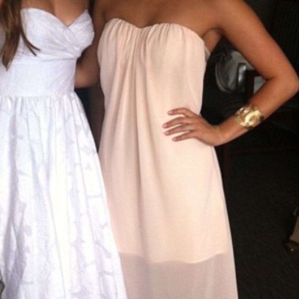 Blush sheer maxi dress