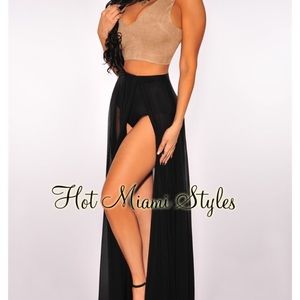 Black sheer maxi skirt
