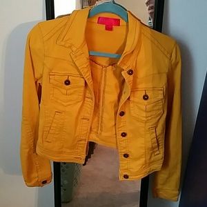 Fall orange denim jacket