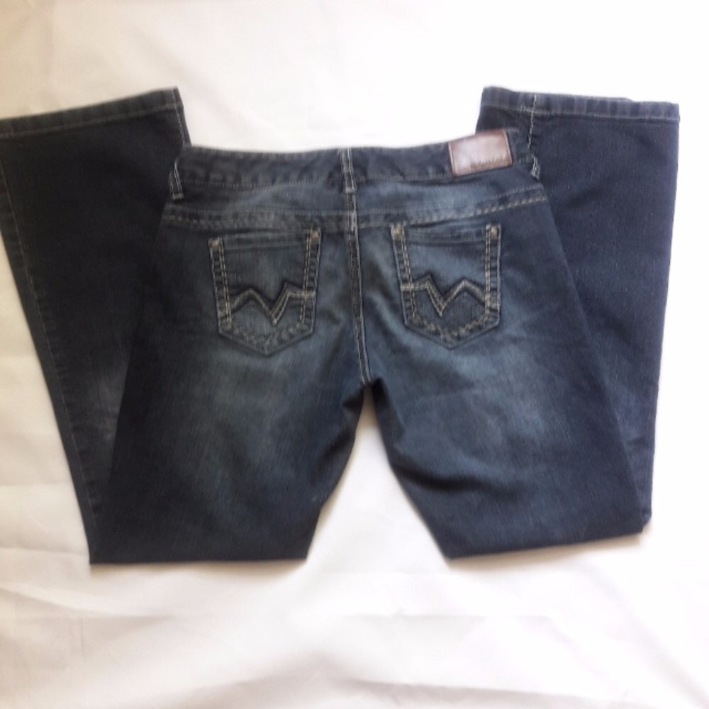 BOGO! Maurice's 3/4 dark distressed bootcut jeans!