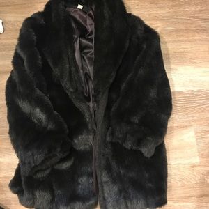 Black Used Faux Mink winter coat