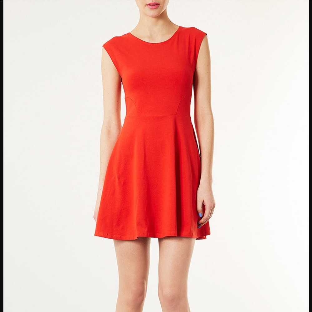Topshop Red/orange skater dress
