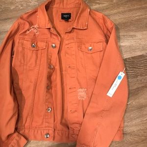 Lightly used forever 21 orange denim jacket