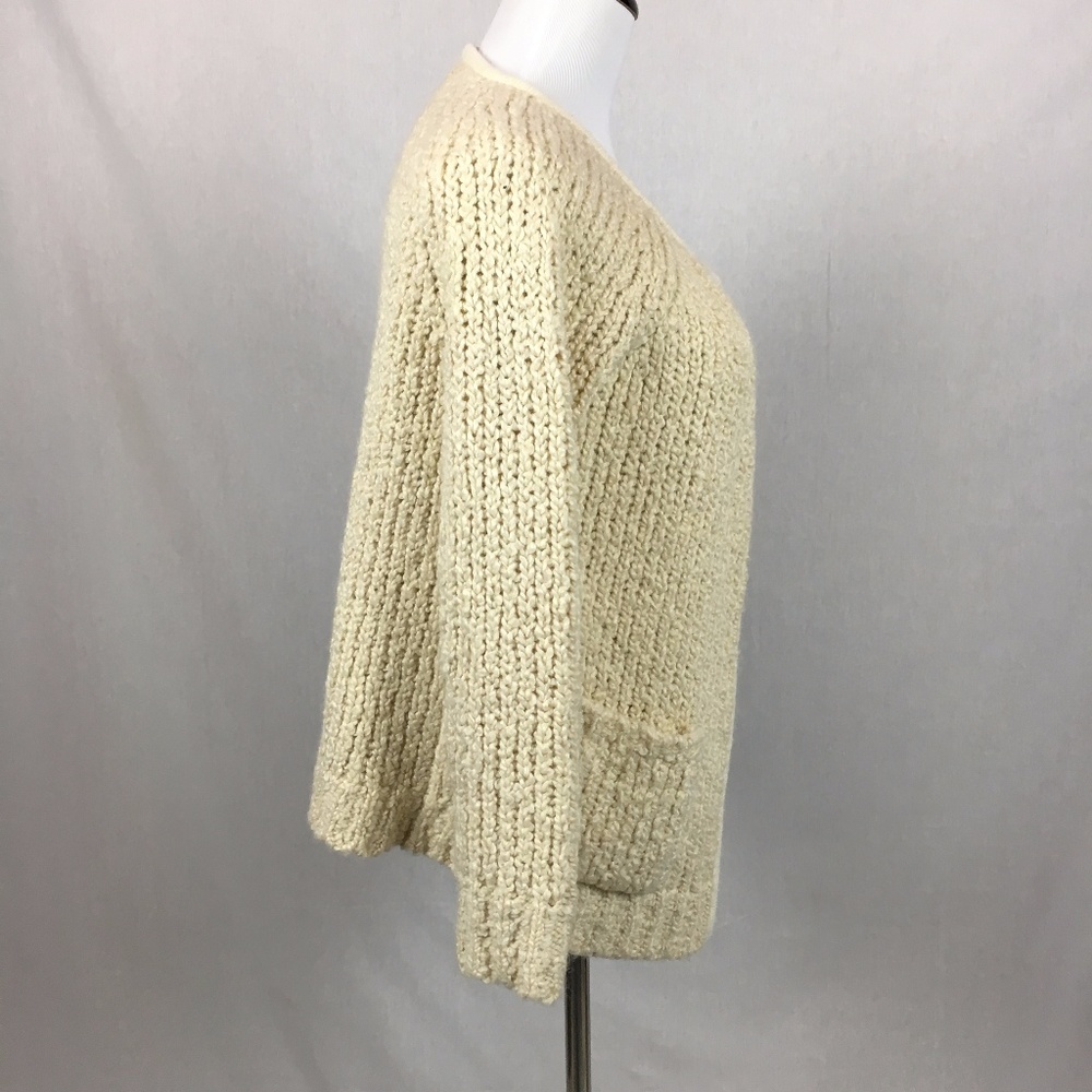LOFT Chunky knit wool blend open front cardigan - Picture 4 of 6